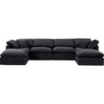 thumbnail image 3 of Meridian Furniture Indulge 129" Velvet U-Shaped Modular Sectional in Black, 3 of 8