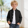 thumbnail image 2 of XINXIAOO Toddler Girls Button Down Shirts Black Shirt for Boys Dress Shirt Boys Formal Outfit Boys Collared Shirts Size 1-2 Years, 2 of 6