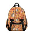 thumbnail image 3 of Hedgehog and Pinecone Orange Pattern Cute School Backpack Bag for School with Padded Back and Adjustable Shoulder Straps 15.25"x11.5"x5.25", 3 of 5