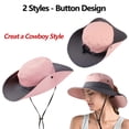thumbnail image 3 of HOMEYA Women Ponytail Sun Hat, Wide Brim Outdoor UV-Protection Hat Foldable Ponytail Bucket Cap for Beach Fishing Hiking, 3 of 9
