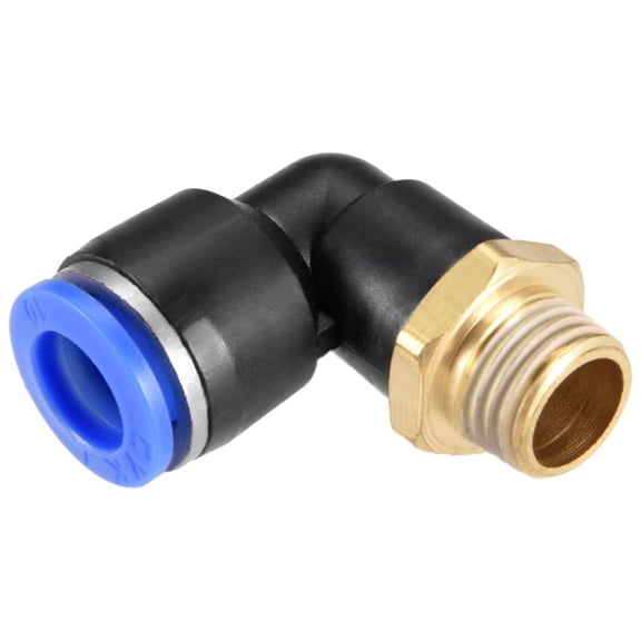 Unique Bargains Push to Connect Tube Fitting,Male Elbow,10mm Tube OD x G1/8" Thread Pneumatic Air Push Fit Lock Fitting