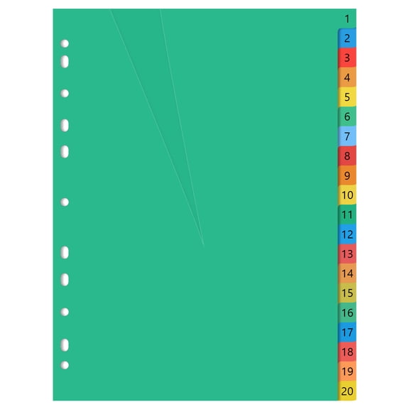 SOPOTUTU Numbered Dividers Tab Dividers Plastic Students Organization 20 Pages