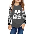 thumbnail image 2 of Likimi Toddler Girls Halloween Tshirt Hallowmas Pumpkin Print Long Sleeve Crew Neck Shirts For Girls Loose Fit Fashionable Tops Yellow Size 9-10 Years, 2 of 4