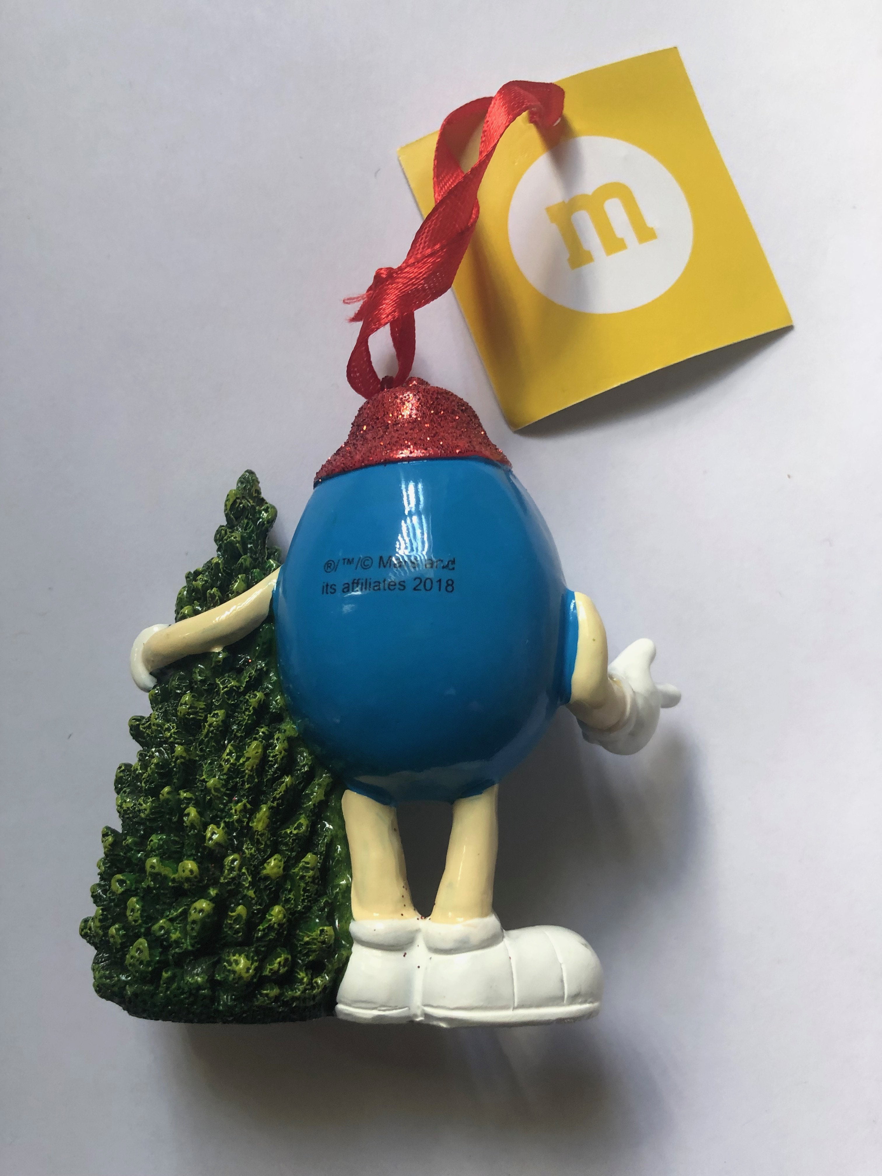 M&M's World Blue Character Resin Christmas Tree Ornament New with Tag 