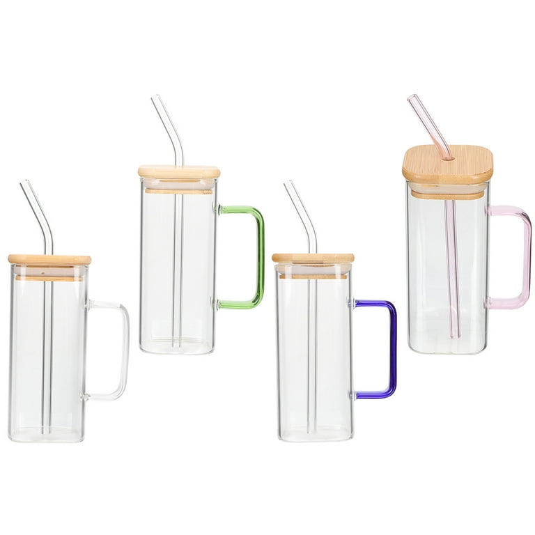 Water Cup Drinking Glasses With Bamboo Lids And Glass Straw - Temu
