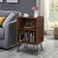 thumbnail image 3 of Modern Nightstand with Storage Shelves Side End Tables Record Player Stand Turntable Stand for Bedroom Living Room 20.5 x 17.9 x 34 inch, 3 of 10