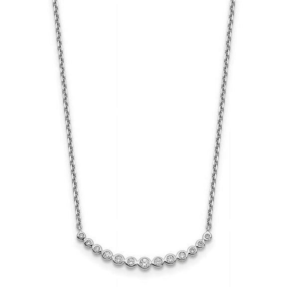 Primal Gold 14 Karat White Gold Diamond Curved Bar Necklace