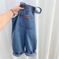 thumbnail image 5 of Coerni Boys Trendy Denim Bib Overalls Sleeveless Button Strps Jean Rompers 1-10Y Kids One Piece Casual JumpsuitsBack to School, 5 of 8