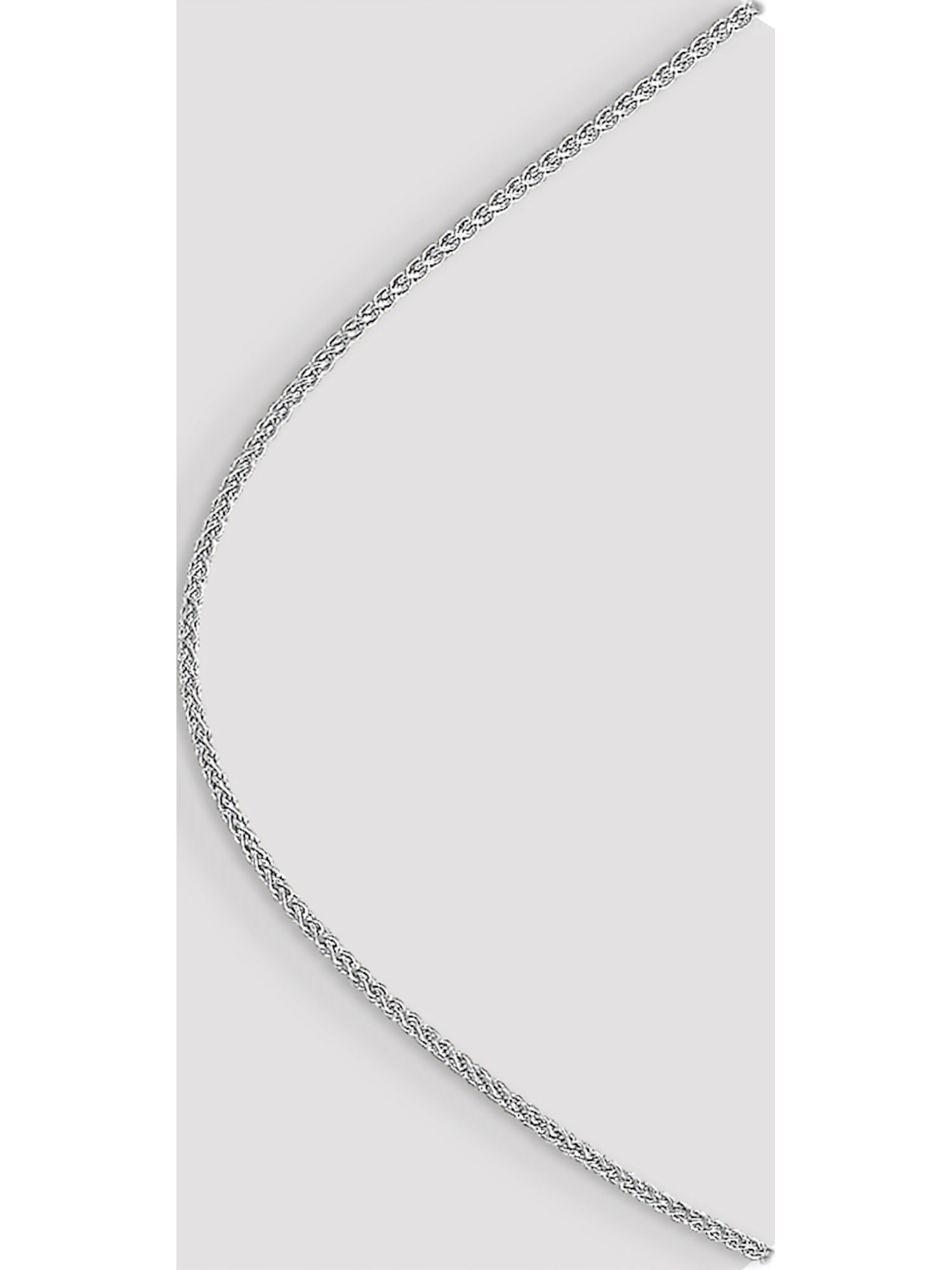 14K White Neckalce 2MM 20 INCH Long 14k White Gold 2.00mm Semi-solid Wheat Chain