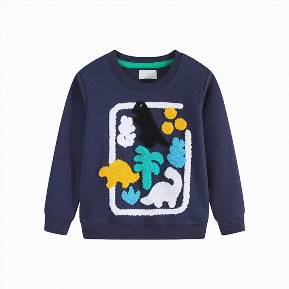 Gerichy Toddler Baby Boy Girl Embroidery Outfit Pullover Sweatshirt Long Sleeve Crewneck Shirt Top Fall Winter Clothes 1T-7T