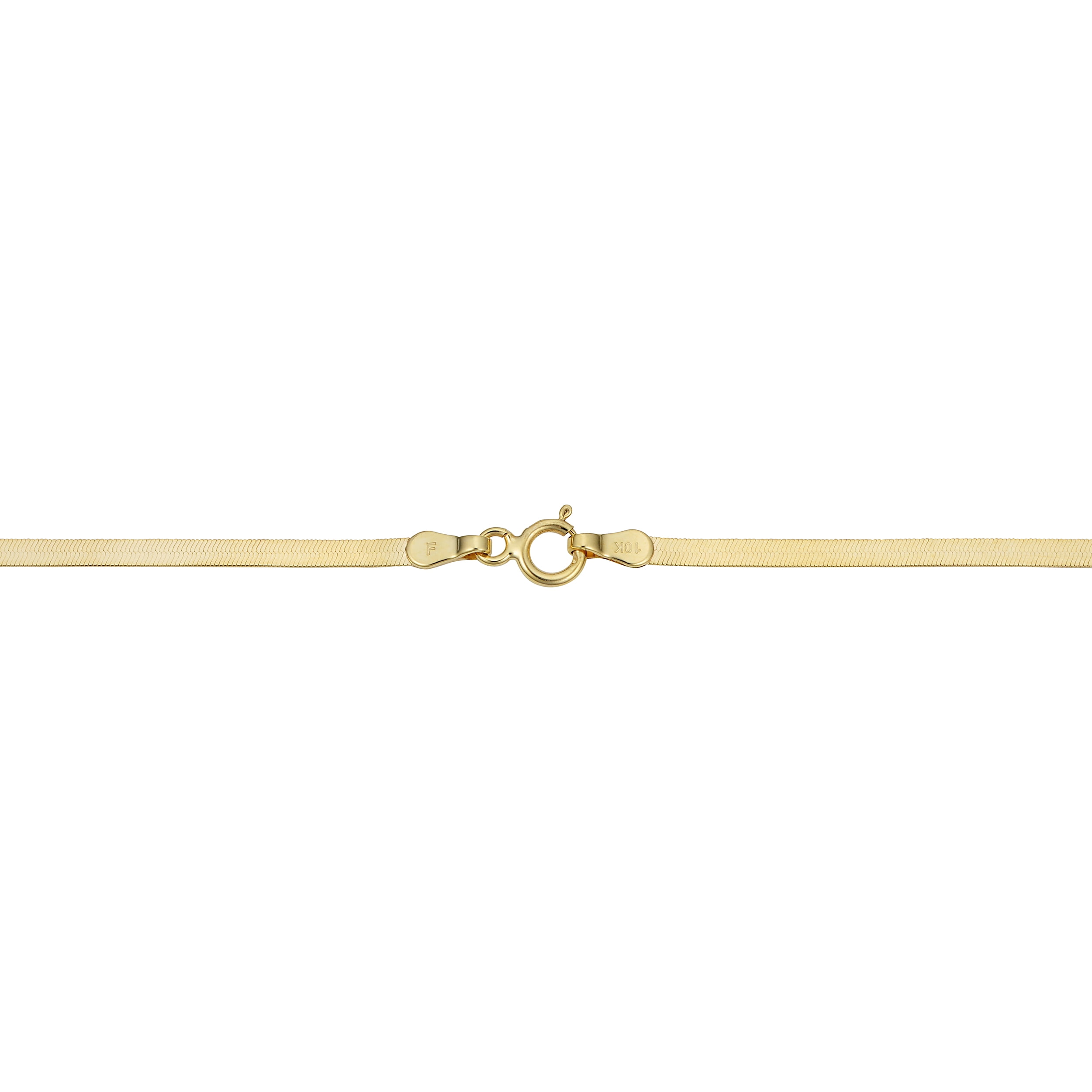 KoolJewelry 10k Yellow Gold Herringbone Chain Necklace (2.2mm, 18 inch)