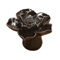 thumbnail image 1 of Pomo de puerta de cerámica con flor de loto, tirador para cajón, armario, muebles (negro), 1 of 2