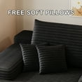 thumbnail image 4 of Oversized Chaise Lounge Chair Indoor, 68" Upholstered Cloud Sofa Bed, Fluffy Plush Sleeper Couch, Comfy Reading Chair for Living Room (Black), 4 of 7