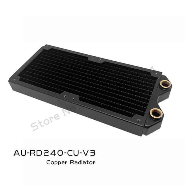 Computer Watercooler Radiator Copper Water Cooling Row, 240 Or 360 30mm Thin Black Support 120mm Case Fan 240MM