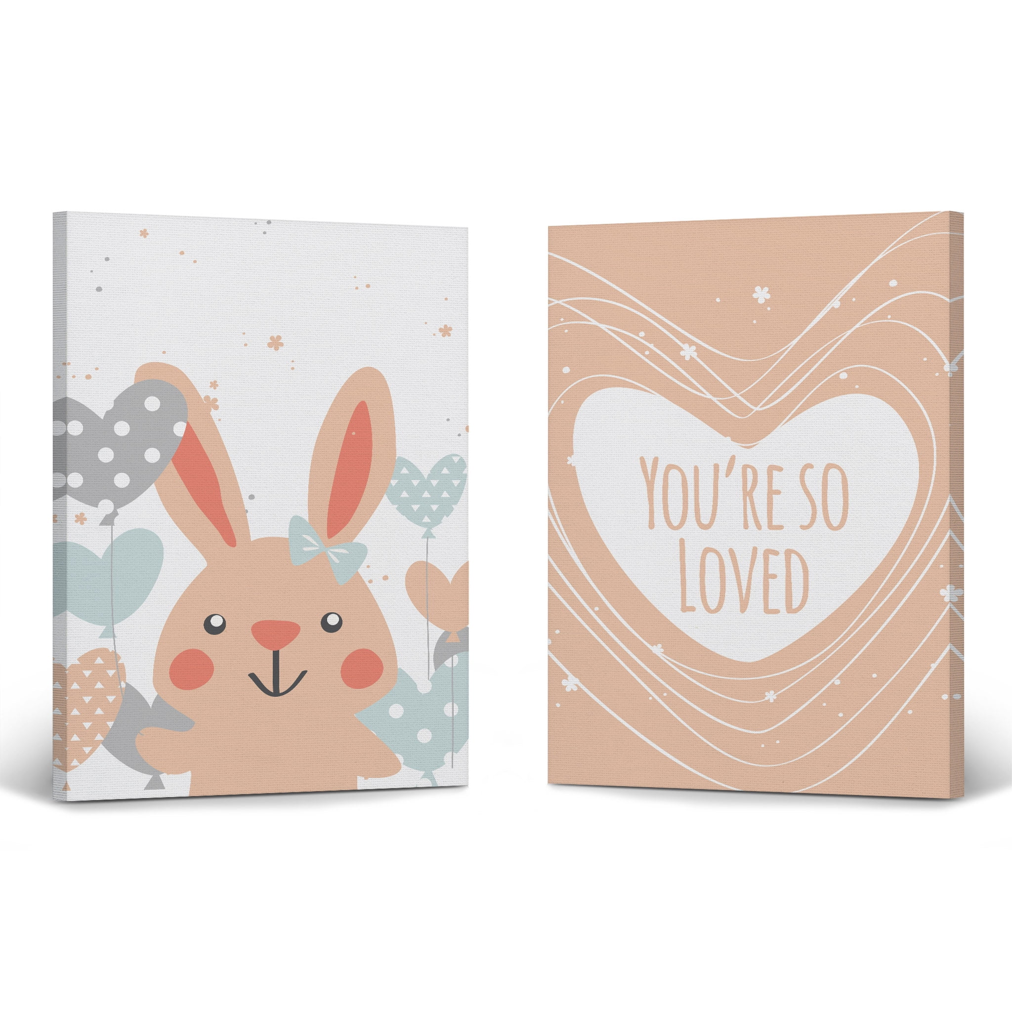 Smile Art Design Cute Pink Rabbit Live You're So Loved Pink White ...