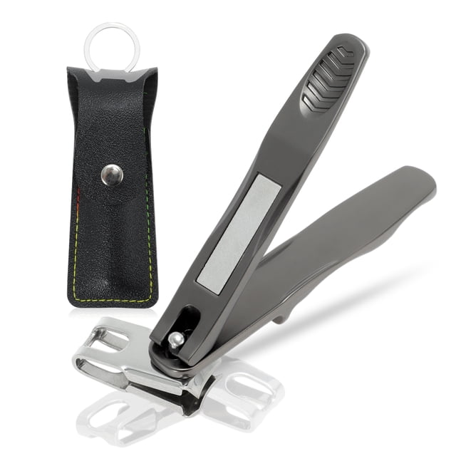 Cortadores de uñas anchos rotativos de 360° Unique Bargains para ancianos, cortadores de uñas para pies gruesos, corte sin esfuerzo, cortadores de uñas de mango largo, color negro