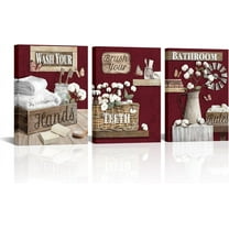 Hieng Bathroom Wall Art Rustic Bathrom Canvas Wall Art Farmhouse Bathroom Decor Painting Artworkcs