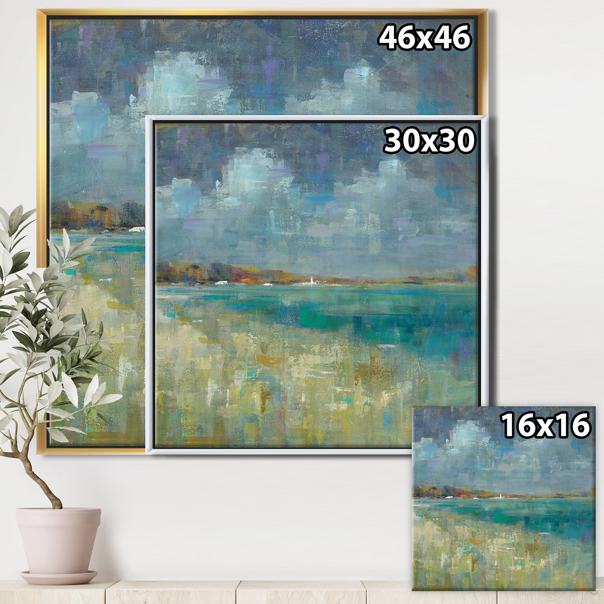 Designart ' Sky and Sea ' Nautical & Coastal Framed Canvas