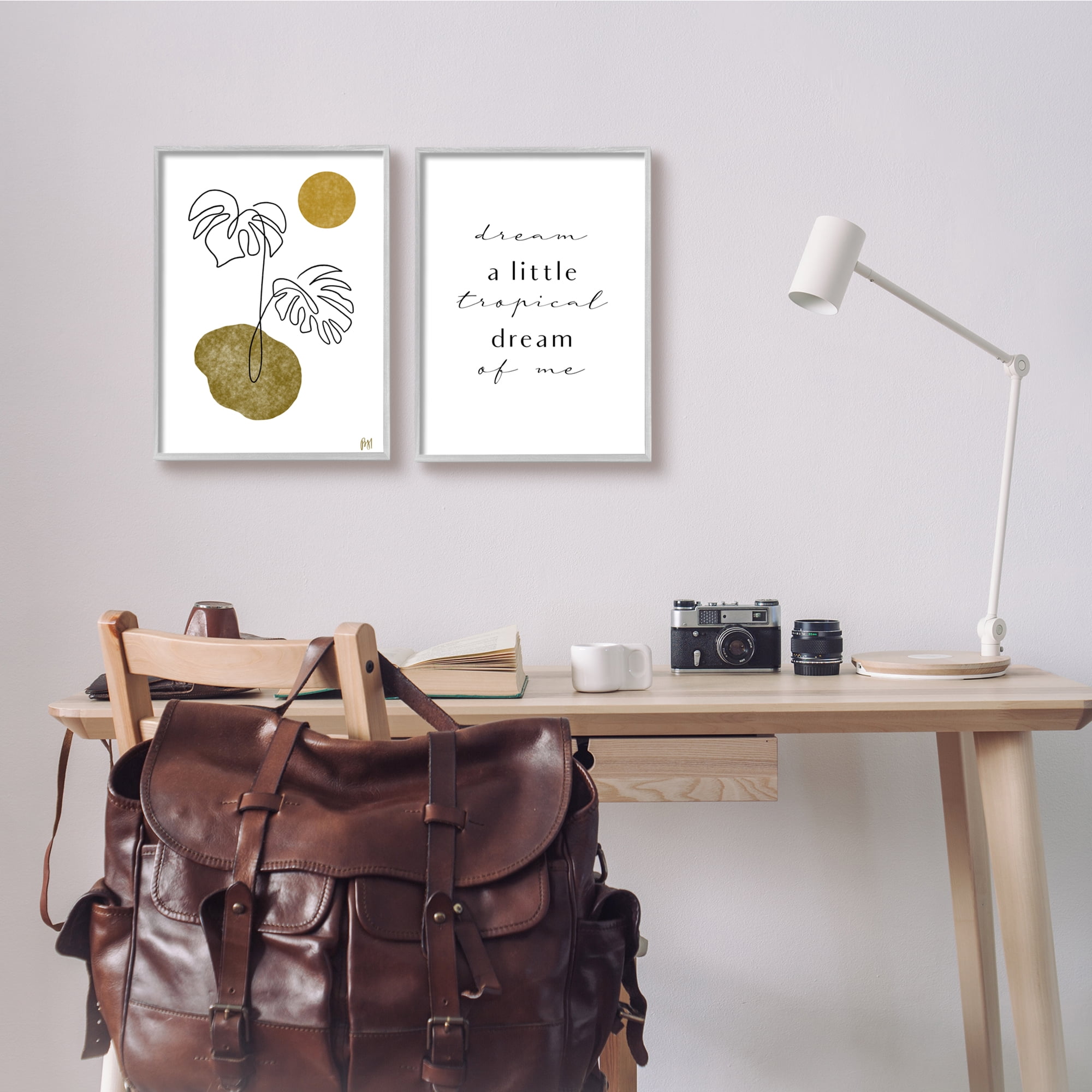 Stupell Indtries Dream Tropical Dream of Me Phrase Abstract Monstera,11 x 14,Design by Birch&Ink