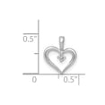 thumbnail image 2 of 14k White Gold Diamond Love Heart Pendant Necklace 12.5x10mm Wide Pendant for Women - .02 dwt, 2 of 2