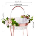 thumbnail image 3 of FeiFu Rattan Decorative Flower Basket,Handwoven Tabletop Organizer for Wedding Centerpieces, Home Décor Accents, Party Favors with Detachable Fabric Liner Pink, 3 of 5