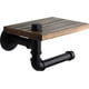 thumbnail image 4 of Nvzi Portarrollos de papel higiénico rústico con estante, porta rollos de papel higiénico industrial W022CAl, soporte de papel higiénico de madera estilo granja para baño (negro), 4 of 5