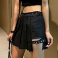 thumbnail image 5 of Taylonsss Womens Pleated Skirt High Waist A-Line Bodycon Fit Versatile Checkered Asymmetrical Hem Midi Skirt Casual Chic Outfit, 5 of 7