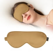THXSILK 22 Momme Silk Sleep Eye Mask, Lightweight & Comfortable, Super Soft Eye Mask for Sleeping, Naps, Night Blindfold Eyeshade, Metallic Gold