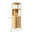 thumbnail image 6 of Bamboo Storage Cabinet ,Tall Slim Cabinet with Shutter Door and 2 Tier Shelves, Freestanding Linen Tower Cabinet for Living Room, Kitchen, Bathroom Organizer, 6 of 7