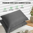 thumbnail image 2 of DISEN Waterproof Pillow Protector with Zipper Queen Size Bed Pillow Case Covers, Cooling Bamboo Queen Pillow Protectors, Bed Bug Pillow Cover, Zippered Plastic Pillow Case Protector (2 Packs, Gray), 2 of 7