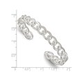 thumbnail image 3 of Sterling Silver Polished Curb LInk Cuff Bangle Bracelet, 3 of 4