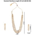 thumbnail image 4 of Efulgenz Faux Kundan Stone Multi Layered Strand Heavy Indian Bridal Set Long Necklace with Dangle Earrings Jewelry for Women, 4 of 6