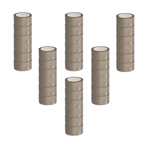 PSBM PVC Carton Sealing Tape 1.88 Inch x 55 Yards Tan 2.1 Mil 36 Rolls Natural Rubber Adhesive for Strong Sealing