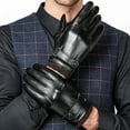 thumbnail image 5 of AWZXDE Men's Leather Gloves for Winter Outdoor Activities Touchscreen Compatible Warm Mittens for Riding and Students Black,One Size, 5 of 7
