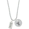 thumbnail image 1 of Delight Jewelry Silvertone Live Silvertone Script Initial Disc - E - Charm Necklace, 20"+3", 1 of 4