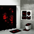 4 Piece Hands Digital Print Polyester Shower Curtain Bathroom Partition