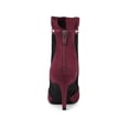 thumbnail image 2 of Unique Bargains Women's Mesh Stiletto High Heels Ruffle Prom Ankle Boots Burgundy 10, 2 of 7