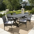 thumbnail image 2 of Outdoor 7 Piece Aluminum Dining Set with Wicker Dining Chairs and Cushions,Grey, 2 of 8