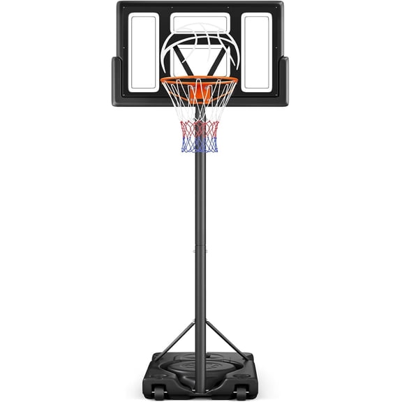 Tonbux Adjustable Basketball Hoop Outdoor 10FT, Basketball Portable Hoops & Goals, 44 Inch Backboard, for Kids, Youth, and Adults in The Backyard, Driveway