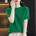 thumbnail image 6 of MEICHEN Women's Short Sleeve Pullover Fashion Crew Neck Knitted Shirt Elegant Lightweight Short Sleeve Spring Summer, 6 of 7