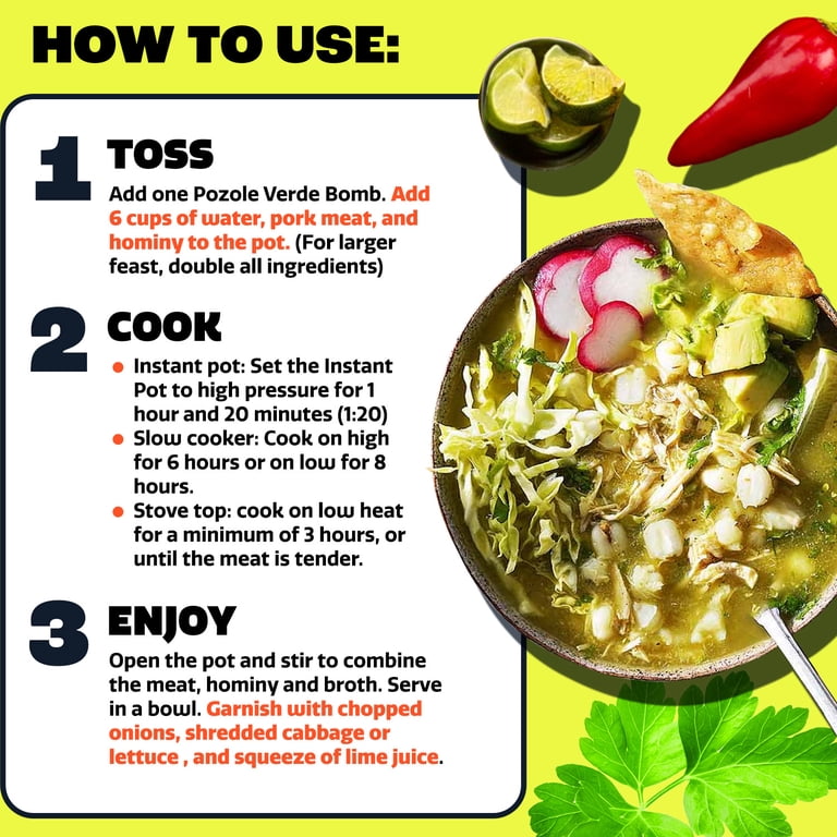 EZ Bombs Pozole Verde Bomb Seasoning, 2 Pack – Authentic Mexican