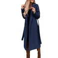 thumbnail image 2 of YueHuiYing Women's Windproof Trench Coat Notched Lapel Long Overcoat Casual Fall Winter Windbreaker Outerwear, 2 of 7