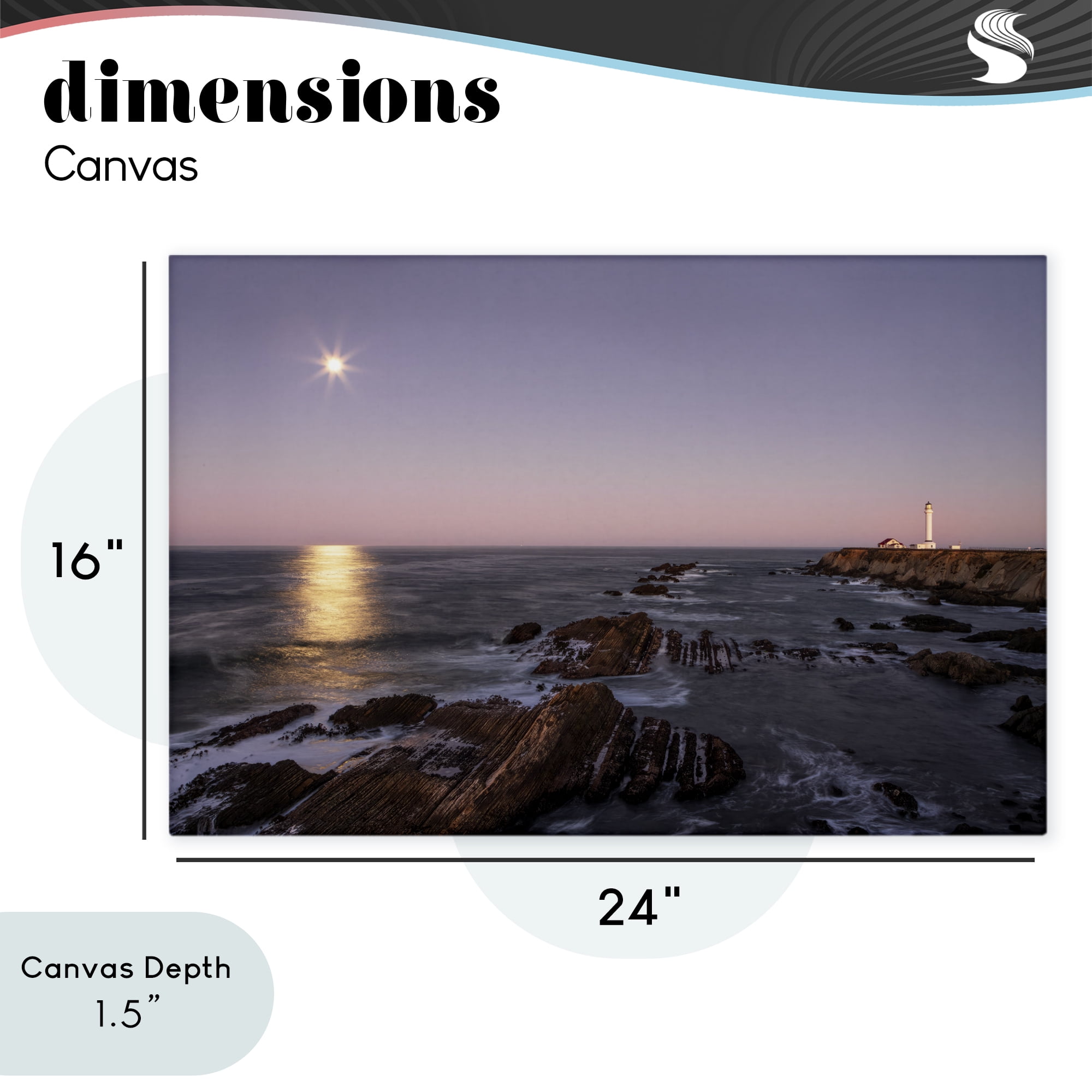 Stupell Industries Moon Arena Coastline Canvas Wall Art, design by Shelley Carlisle