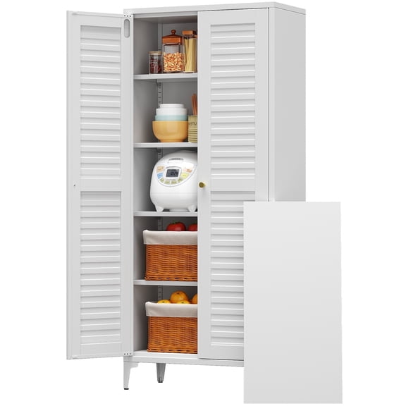 HUAXRON 64" Metal Garage Storage Cabinets with 4 Adjustable Shelves, Steel Utility Storage Cabinets for Home,Office,  Assemble Required