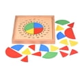 thumbnail image 1 of Jeu de Fraction de Mathématiques, Pièces de Jeu Fractions de Mathématiques, Enfants Circulaires en Bois Enseignant des Jouets Éducatifs, 1 of 8