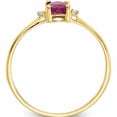 thumbnail image 2 of 10K Yellow Gold Polished Geniune Diamond & Ruby Birthstone Ring (Size 6) Made In India 10xbr208, 2 of 5