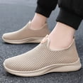 thumbnail image 2 of Domuza Mens Walking Shoes Lightweight Breathable Mesh Sneakers Non Slip Sole for All Day Standing,Nursing,Travel and Casual Wear Khaki 7 (EU-39), 2 of 7