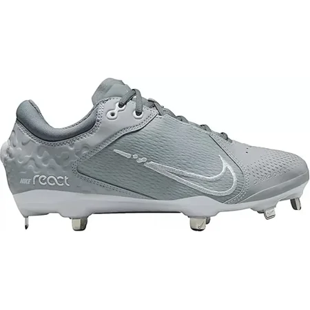 Nike Hyperdiamond 4 Women's Softball Cleats Metal Spikes Elite Wolf Grey/White 10