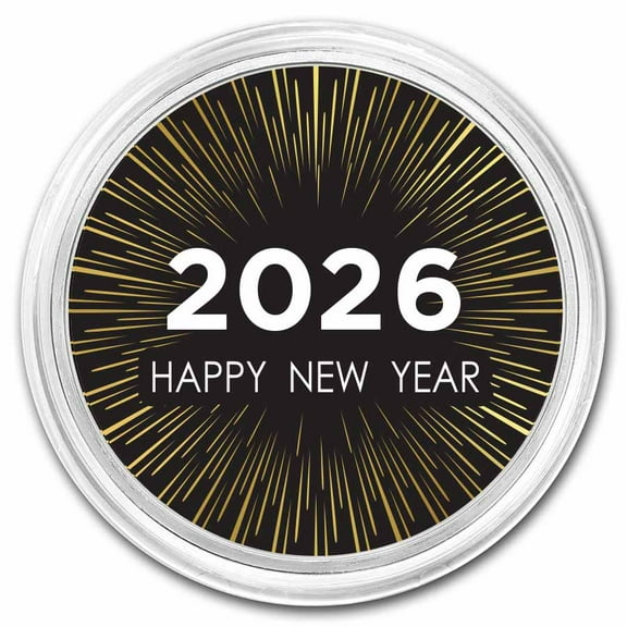 1 oz Silver Colorized Round - APMEX (2026 - Happy New Year)