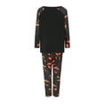 thumbnail image 6 of Caoirhny Halloween Pajamas for Family Glow In The Dark Castle Print Long Sleeve Tops + Pants Set Fall Sleepwear, 6 of 9